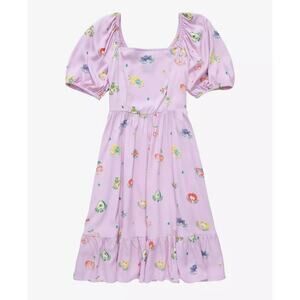 BoxLunch NEW Hello Kitty Sanrio Fruits Smocked Puff Sleeve Kawaii Pink Dress 4X